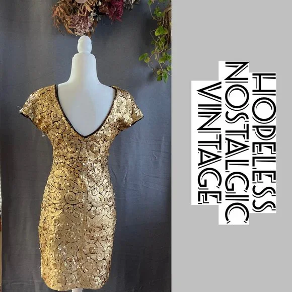 Vintage Morgan Taylor Sequenced Dress ASO Maxine Shaw - Picture 3 of 5